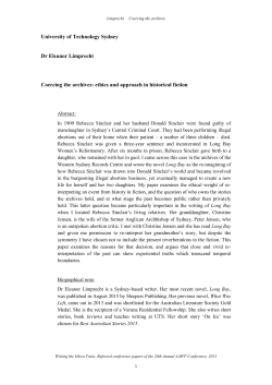 University of Technology Sydney Dr Eleanor Limprecht Coercing the