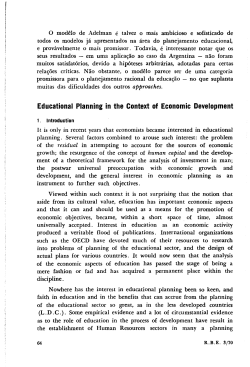 Educational Planning in the Context of Economic Development