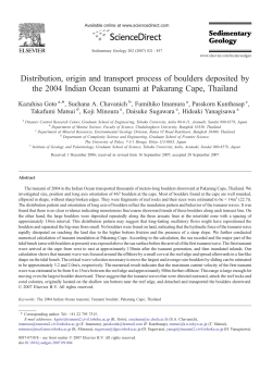 Distribution, origin and transport process of boulders deposited by