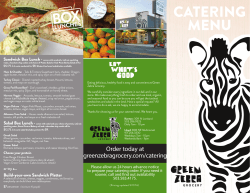 catering menu box - Green Zebra Grocery