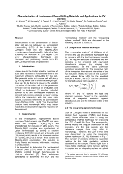 Characterization of Luminescent Down-Shifting Materials