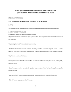 Disciplinary and Grievance Handling Policy
