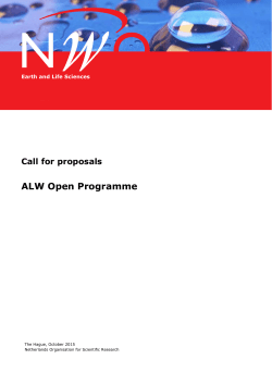 Call for proposals ALW Open Programme