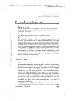 critical period regulation