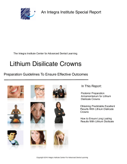 Preparation of Lithium Disilicate Crowns