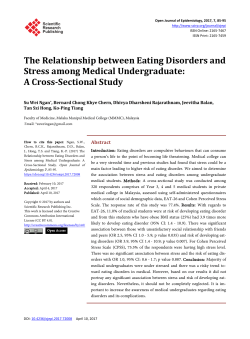 The Relationship between Eating Disorders and Stress among