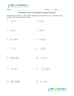 Dividing Positive and Negative Proper Fractions