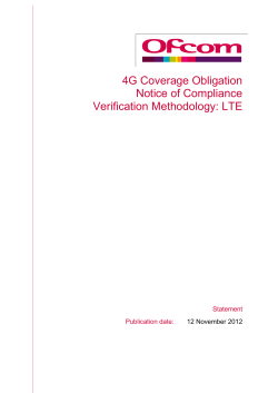 4G Coverage Obligation Notice of Compliance Verification