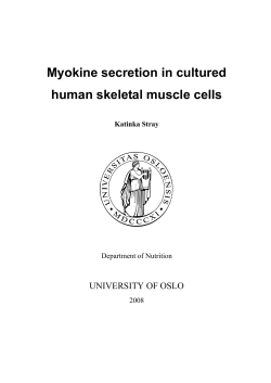Myokine secretion in cultured human skeletal muscle cells