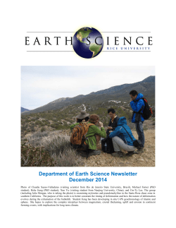 Newsletter - Rice Earth Science