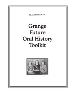 Grange Future Oral History Toolkit