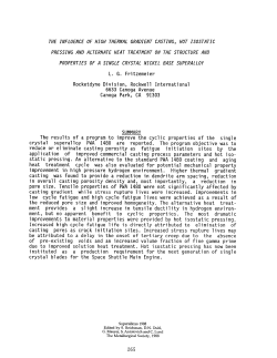 The Influence of High Thermal Gradient Casting, Hot Isostatic