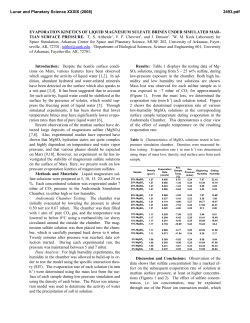 EVAPORATION KINETICS OF LIQUID MAGNESIUM SULFATE