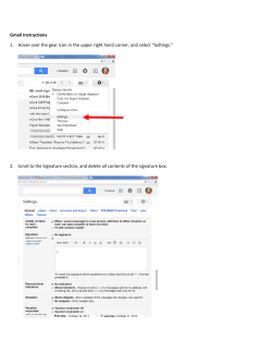 Gmail Instructions 1. Hover over the gear icon in the upper right