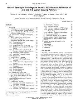 Quorum Sensing in Gram-Negative Bacteria: Small