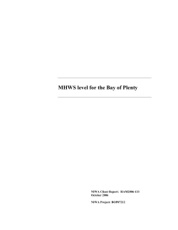 MHWS level for the Bay of Plenty
