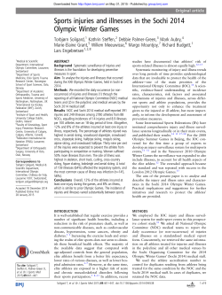 Sports injuries and illnesses in the Sochi 2014 Olympic Winter