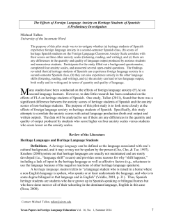 7 The Effects of Foreign Language Anxiety on Heritage Students of