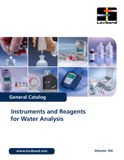 Instruments and Reagents for Water Analysis