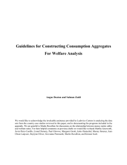 Guidelines for Constructing Consumption Aggregates For Welfare
