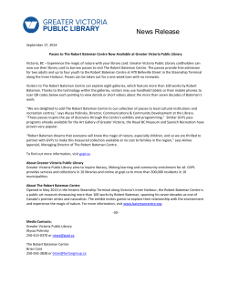 News Release - Greater Victoria Public Library