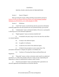 Chapter 6 Controlled Substance Act