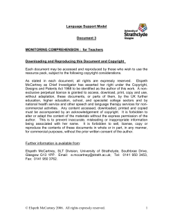 Monitoring Comprehension - University of Strathclyde