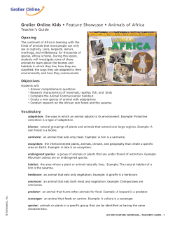 Grolier Online Kids &bull; Feature Showcase &bull; Animals of Africa