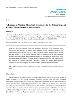 Advances in Marine Microbial Symbionts in the