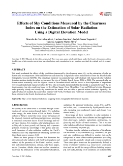 Effects of Sky Conditions Measured by the Clearness Index on the