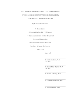 EDUCATION FOR SUSTAINABILITY: AN EXAMINATION OF