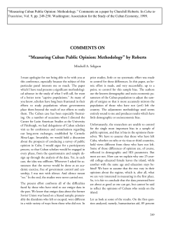 Measuring Cuban Public Opinion: Methodology
