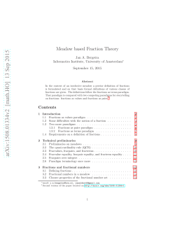 Meadow based Fraction Theory