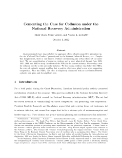 Cementing the Case for Collusion under the National Recovery