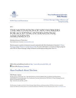 the motivation of npo workers for accepting
