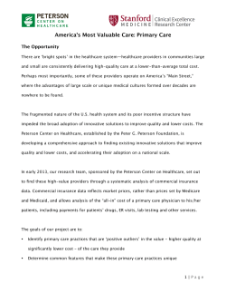 America`s Most Valuable Care: Primary Care
