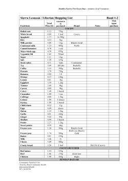 Sierra Leonean / Liberian Shopping List