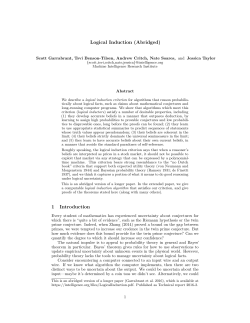 Logical Induction (Abridged) - Machine Intelligence Research Institute