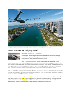 How close are we to flying cars?