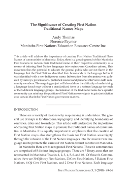 The Significance of Creating First Nation Traditional Names Maps