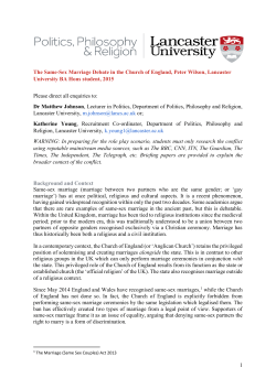 Church of England Same Sex Marriage Debate by Peter Wilson