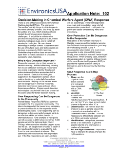 Decision-Making in Chemical Warfare Agent (CWA) Response