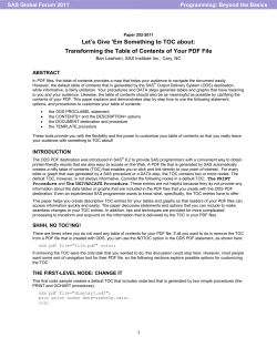 Let`s Give `Em Something to TOC About: Transforming