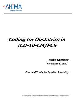 Coding for Obstetrics in ICD-10-CM/PCS - academy