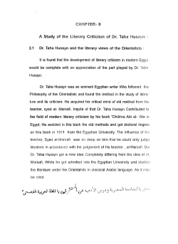 CHAPTER- II A Study of the Literary Criticism of Dr