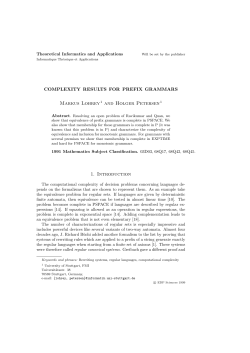 Complexity results for prefix grammars