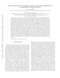 Thermal conductance at the interface between crystals using