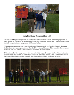 Knights Stand Up For Life