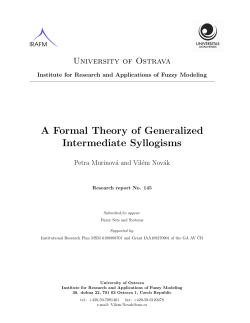 A Formal Theory of Generalized Intermediate Syllogisms