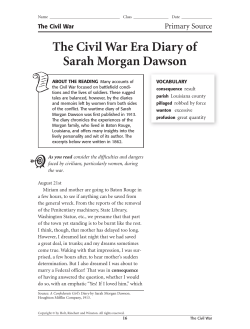 The Civil War Era Diary of Sarah Morgan Dawson